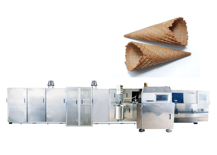 เครื่องทำไอศกรีมอัตโนมัติสำหรับทำเค้กวาฟเฟิล 1.5KW Double Door