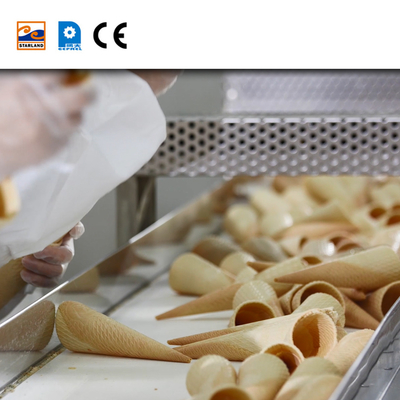 เครื่องทํา Barquillo Cone ที่มีประสิทธิภาพ กับการทํางานแบบหมุน CE