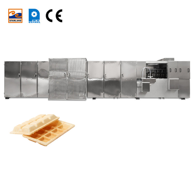 สายการผลิตเบสกิ๊ต Monaka Wafer อัตโนมัติที่ควบคุมโดย PLC สําหรับความกระชับ 380V/220V