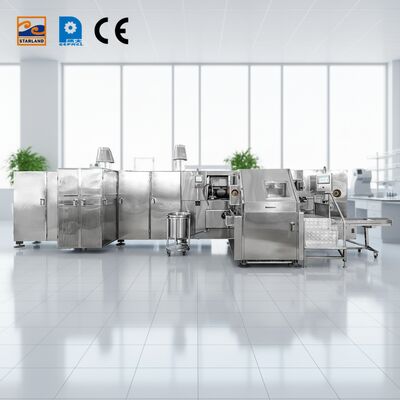 สายการผลิตโคนไอศกรีมแบบโรลเลอร์ 1.5KW โซลูชันที่สมบูรณ์แบบสำหรับการผลิตโคนบาร์คิโยแบบอัตโนมัติ