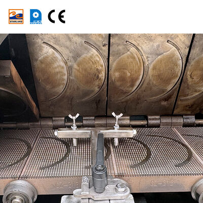 Stainless Steel Waffle Roll Making Equipment Gas Heating Method Industrial Biscuit Production Line For Baking Process