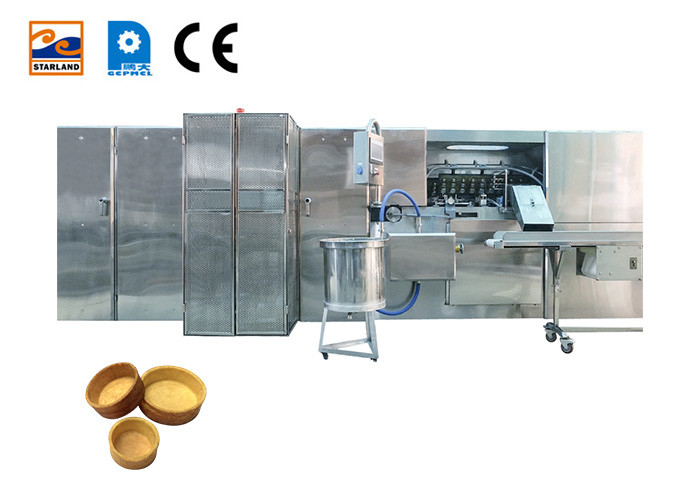 เครื่องทำบิสกิต 2.0hp ดำเนินการได้อย่างง่ายดายสายการผลิตทาร์ตเชลล์อัตโนมัติ