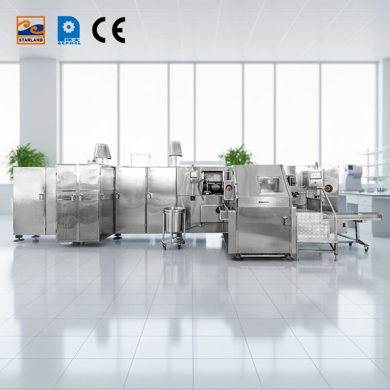 สายการผลิตโคนไอศกรีมแบบโรลเลอร์ 1.5KW โซลูชันที่สมบูรณ์แบบสำหรับการผลิตโคนบาร์คิโยแบบอัตโนมัติ