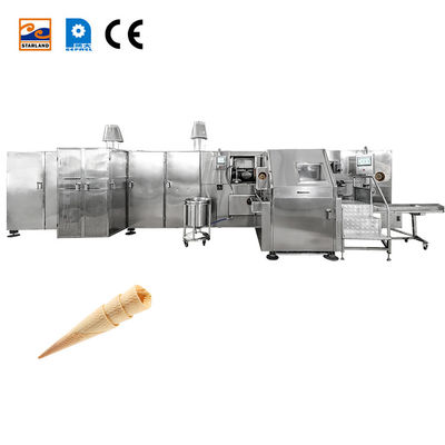 สายการผลิตโคนไอศกรีมอัตโนมัติสแตนเลสประสิทธิภาพสูง ควบคุมด้วย PLC