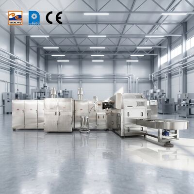 การผลิตของไอศกรีม โค้น Rolling Machine ความดัน 220V380V การทํางานที่มีความต้องการการบํารุงรักษาอย่างน้อย