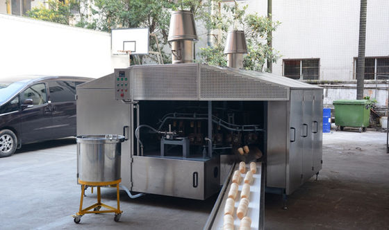 ร้านอาหาร 10000 ชิ้น / ชั่วโมงเครื่องทำวาฟเฟิลโคนเครื่องทำไอศครีมโคนไฟฟ้า